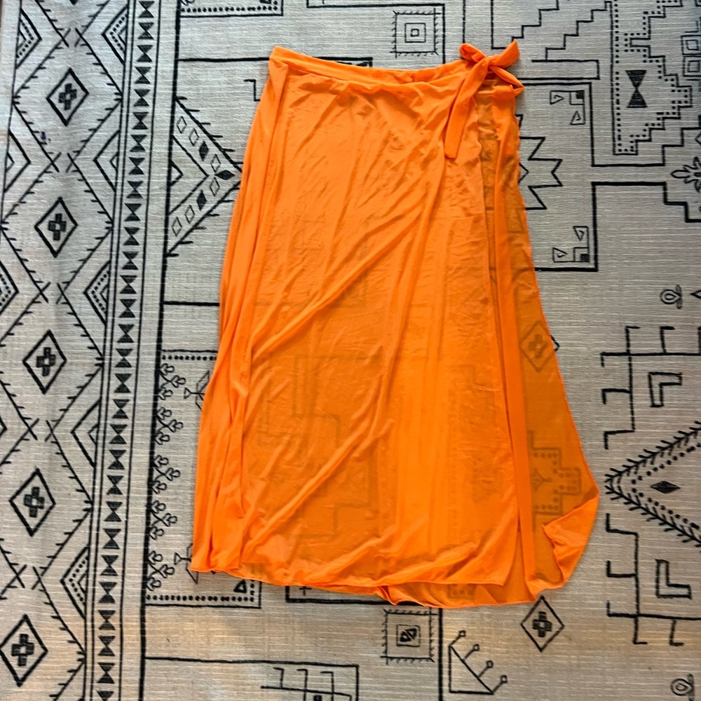 Orange beach cover up mesh